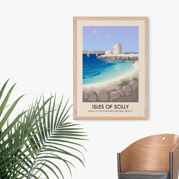 Isles Of Scilly Aonb Travel Poster Art Print, 4 of 8