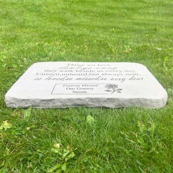Personalised Large Rose Garden Memorial Stone 38cm X 27cm, 5 of 11