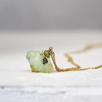 Green Prehnite Necklace In Silver Or Gold, 6 of 11