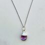 February Birthstone Necklace, Amethyst, Silver Plated, thumbnail 6 of 8