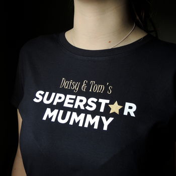 Personalised Superstar Mummy T Shirt, 3 of 5