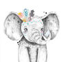 Safari Animals Wall Art Print Set Of Elephant And Lion, thumbnail 2 of 3