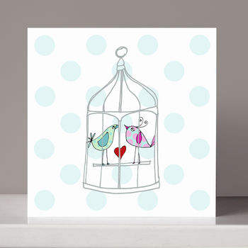 Personalised Love Birds Anniversary Engagement Card, 4 of 4