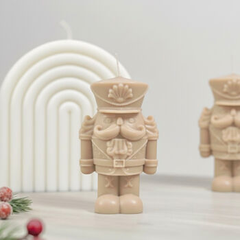 Beige Christmas Nutcracker Candle Festive Home Decor, 4 of 12