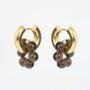 Aletta Gemstone Chunky Hoop Gold Plated Earrings, thumbnail 3 of 5