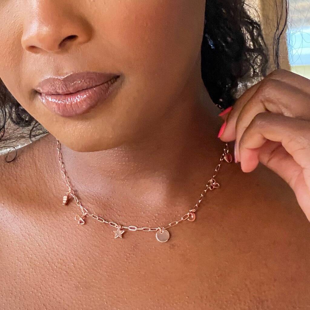 Multi Charm Cable Chain Necklace By Lisa Angel