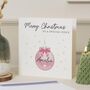 Personalised Special Niece Christmas Card Pink Bauble, thumbnail 1 of 7