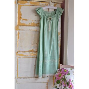 Ladies Green Cotton Nightdress 'Margo', 3 of 3