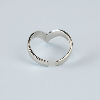 Sterling Silver Chevron Pointed Adjustable Ring, 4 of 5