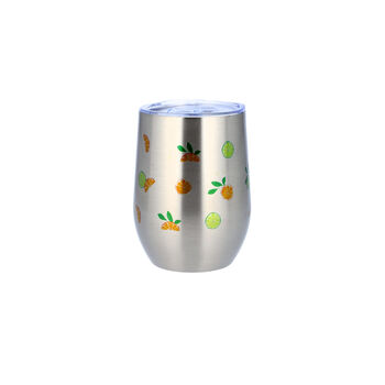 Oranges And Limes Fruit Printed Metal Thermos Tumbler, 2 of 5