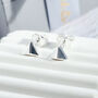 Silver Pyramid Stud Earrings, thumbnail 3 of 6