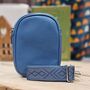 Double Zip Cross Body Bag In Denim Blue, thumbnail 1 of 3