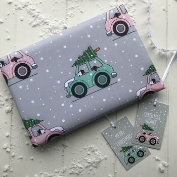 Snowy Day Christmas Wrapping Paper Set, 2 of 4