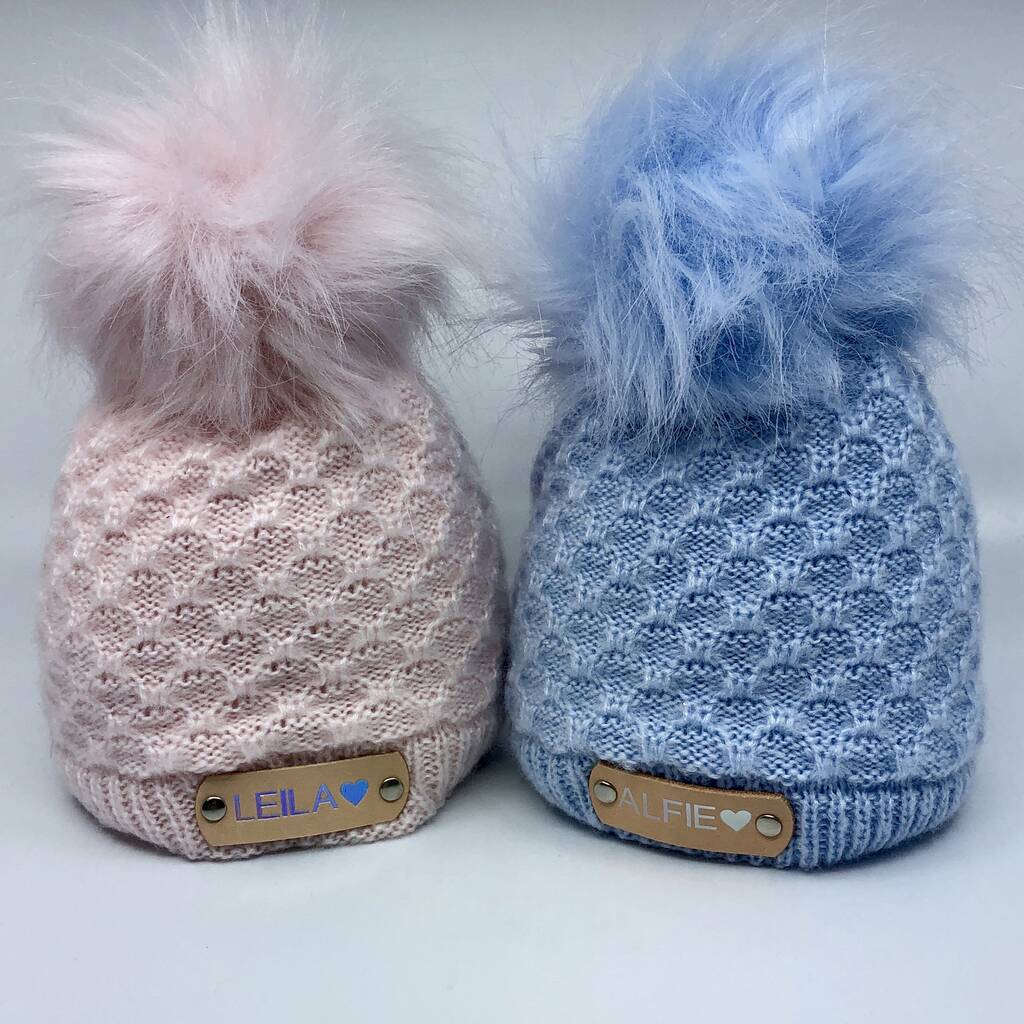 knitted baby pom pom hat by broughton & co | notonthehighstreet.com