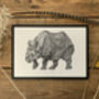 J Is For Javan Rhino Illustration Print, thumbnail 2 of 7
