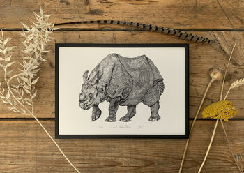 J Is For Javan Rhino Illustration Print, 2 of 7