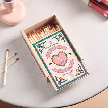 Personalised Couples 5th Wooden Anniversary Matchbox, 2 of 5