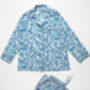 Turquoise And Royal Blue Organic Handmade Pyjamas, thumbnail 8 of 9
