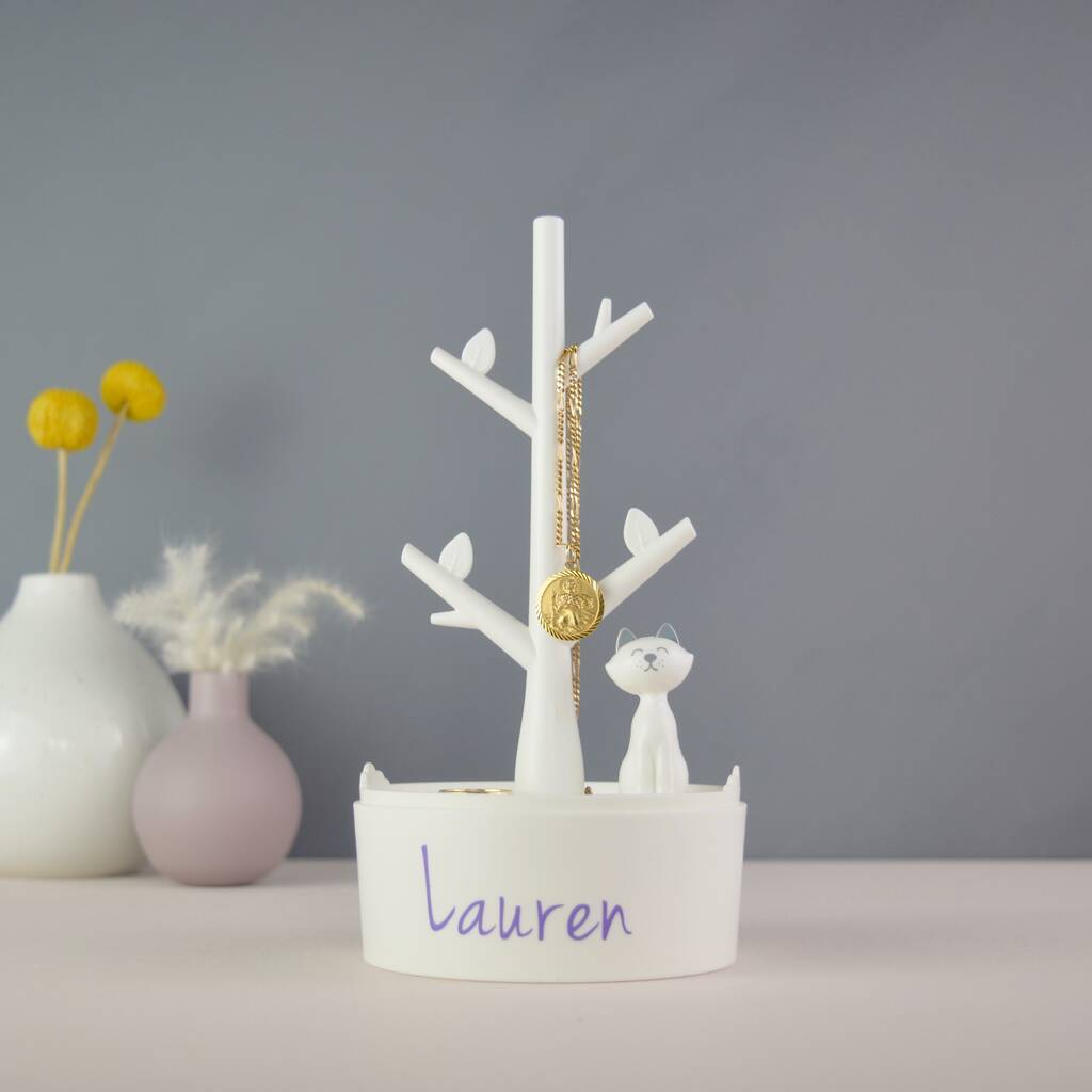 White Cat Jewellery Stand And Box By Not A Jewellery Box