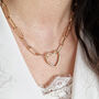 18k Gold Vermeil Plated Heart Charm Necklace, thumbnail 4 of 7