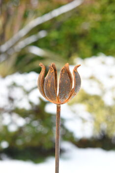 Rusty Metal Garden Flower Ornament, 2 of 3