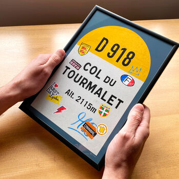 Personalised Cycling Road Sign, Col Du Tourmalet Poster, 2 of 9