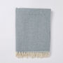 Kendal Long Supersoft Merino Wool Herringbone Blanket, thumbnail 6 of 12