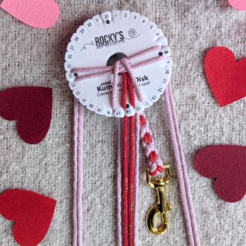 Heart Pattern Pink With Red Valentine's Day Make Your Own Dog Lead Craft Kit, 4 of 8