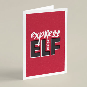 'Express Your Elf' Fun Christmas Card, 5 of 5