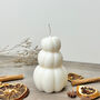 White Carved Pumpkin Candle Halloween Decoration, thumbnail 5 of 7