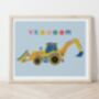 Personalised Kids Digger Print, thumbnail 2 of 6