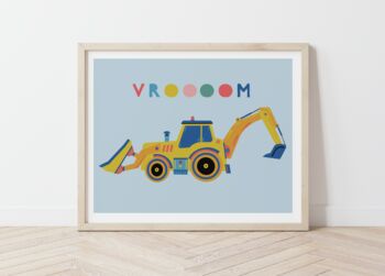 Personalised Kids Digger Print, 2 of 6