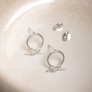 Sterling Silver Circle Knot Studs, 3 of 7