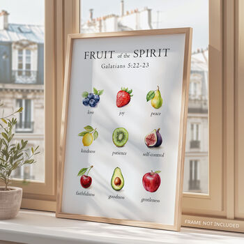 Christian Bible Verse Wall Poster Of The Fruit Of The Spirit, 4 of 6