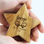 Personalised First Christmas Wood Star With Nine Images, thumbnail 4 of 6
