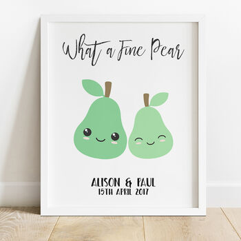 Personalised Fine Pear Wedding Print, 3 of 6
