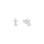 Mens 925 Sterling Silver Fleur Stud Earring, thumbnail 2 of 6