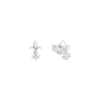 Mens 925 Sterling Silver Fleur Stud Earring, 2 of 6