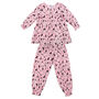 Girls Pink Cotton Pyjama Set Crazy Cat, thumbnail 3 of 6
