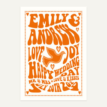 Retro Gig Style Wedding Personalised Print, 8 of 11