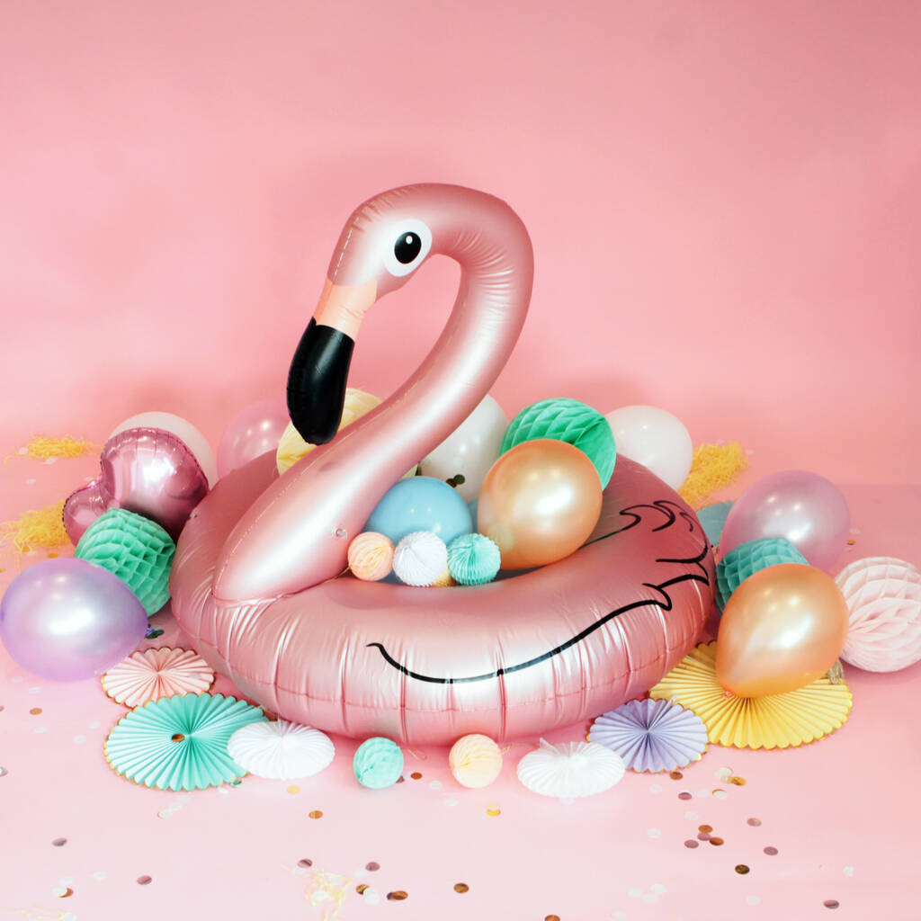 Rose Gold Inflatable Flamingo Float
