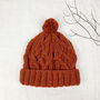 Fair Trade Unisex Cosy Cable Knit Wool Bobble Hat, thumbnail 3 of 10