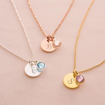 Personalised Initial Birthstone Necklace, 3 of 12