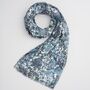 Deco Blooms Blue Lightweight Scarf, thumbnail 1 of 3