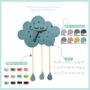 Children's Cloud And Raindrops Personalised Wall Clock, thumbnail 8 of 8