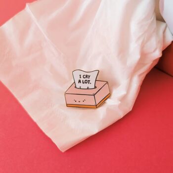 I Cry A Lot Enamel Pin Badge, 4 of 5