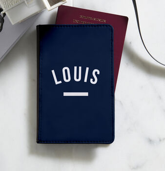 Navy Personalised Passport Cover, 2 of 3