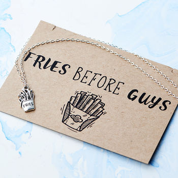 'Fries Before Guys' Anti Valentines Day Necklace, 2 of 6