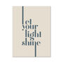 Let Your Light Shine Typography Wall Art Print, thumbnail 2 of 4