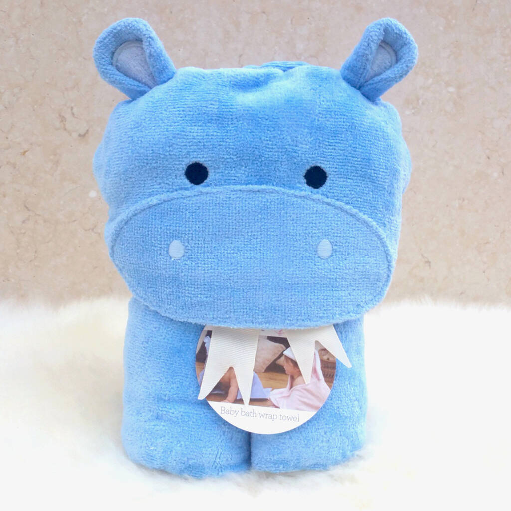 Personalised Hippo Baby Towel Gift Set By Bathing Bunnies